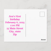 Jolies cartes d'invitation joyeux anniversaire (Dos)