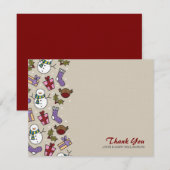 Jolies cartes plates de remerciement à personnages (Devant / Derrière)