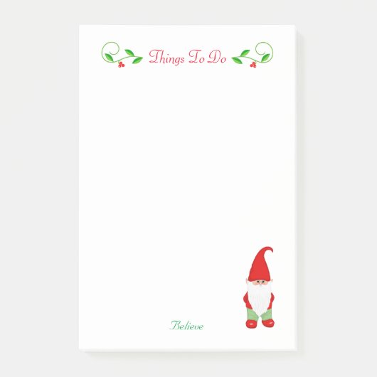 Jolies choses de gnome de Noël à faire Post-it (Devant)