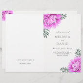 Jolies Dahlias programmes de mariage (Devant / Derrière)