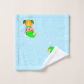 Jolies elfes de Noël en bleu clair (Gant de toilette)