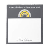 Jolies enseignantes Boho Arc-en-ciel sur Bloc-note (Devant)