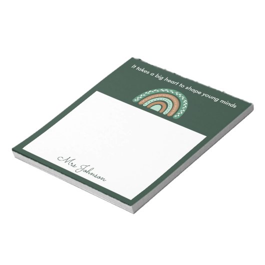 Jolies enseignantes Boho Arc-en-ciel sur Bloc-note (Tourné)