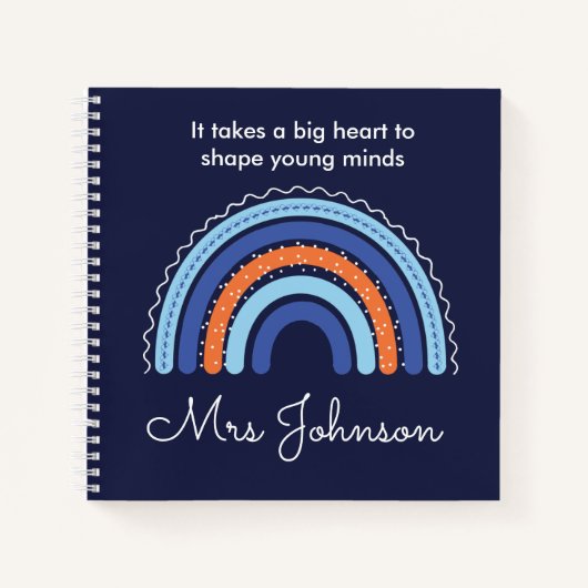 Jolies enseignantes Boho Arc-en-ciel sur Carnet bl (Devant)