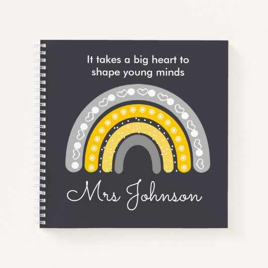 Jolies enseignantes Boho Arc-en-ciel sur Carnet gr (Devant)