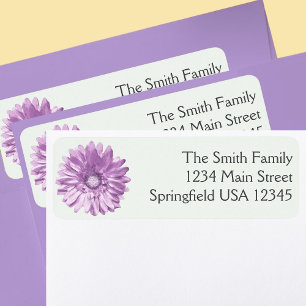 Jolies étiquettes d'adresse de retour à fleurs de 