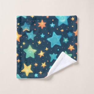 Jolies étoiles lumineuses sur fond bleu