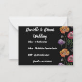 Jolies Faire-part de mariage Black Plat Card (Dos)