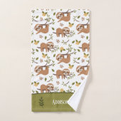 Jolies fentes dormant sur les branches d'arbre Mot (Serviette à main)