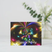Jolies Feux d'Artifice Colorés, Carte Postale Abst (Debout devant)