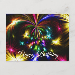 Jolies Feux d'Artifice Colorés, Carte Postale Abst