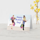 Jolies filles acheter la carte de fête des mères (Fleur jaune)