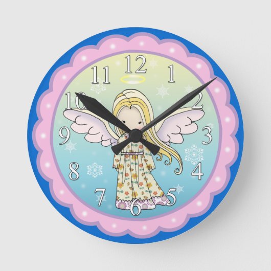 Jolies Filles Anges Horloge Murale (Recto)