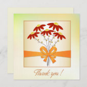 Jolies Fleurs Avec Carte Plat Merci Ruban (Devant / Derrière)