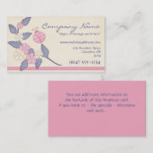 Jolies fleurs avec le carte de visite rose de (Devant / Derrière)