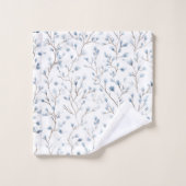Jolies fleurs blanches bleues   (Gant de toilette)
