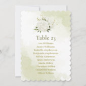 jolies fleurs blanches carte de plan de table avec (Devant)