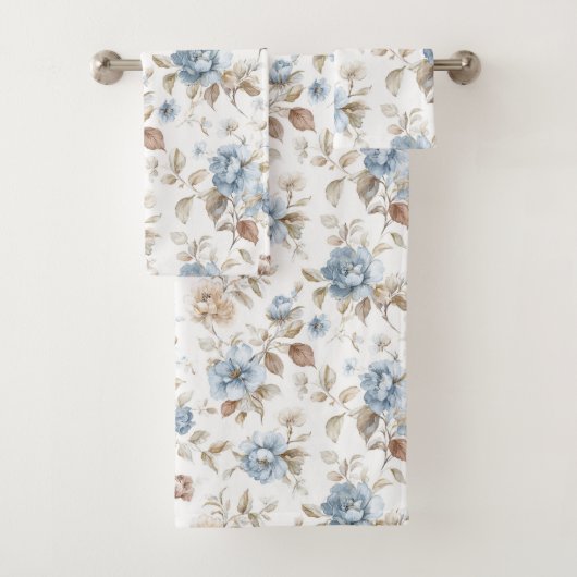 Jolies Fleurs Bleues Crème Beige Marron (En situation)