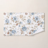 Jolies Fleurs Bleues Crème Beige Marron (Serviette à main)