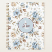 Jolies Fleurs Bleues Crème Beige Marron (Devant)