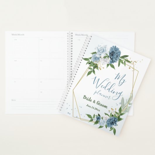 jolies fleurs bleues verdure mariage (Devant avec enveloppe)