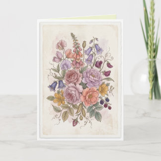 Jolies fleurs carte d'art bohème folklorique