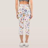 Jolies fleurs - coloré Capri Leggings (Verso)
