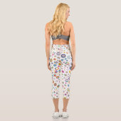 Jolies fleurs - coloré Capri Leggings (Verso)