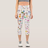 Jolies fleurs - coloré Capri Leggings (Recto)