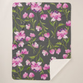 Jolies fleurs d'aquarelle sur couverture Sherpa gr (Devant)