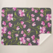 Jolies fleurs d'aquarelle sur couverture Sherpa gr (Devant (Horizontal))