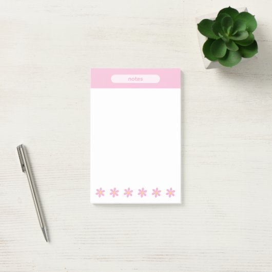 Jolies Fleurs de Pâquerette Rose Post-it Notes (Bureau)