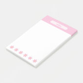 Jolies Fleurs de Pâquerette Rose Post-it Notes (Incliné)