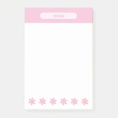 Jolies Fleurs de Pâquerette Rose Post-it Notes (Devant)