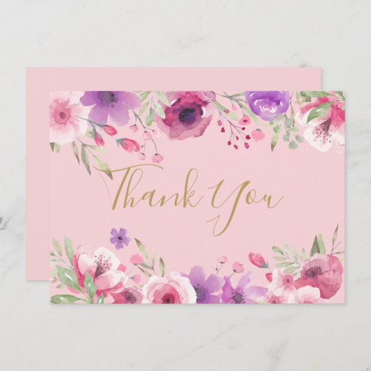 Jolies fleurs de prairie Or Script Merci (Devant / Derrière)