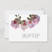 jolies fleurs d'orchidée rose mariage RSVP (Dos)