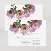 jolies fleurs d'orchidée rose mariage RSVP (Devant / Derrière)