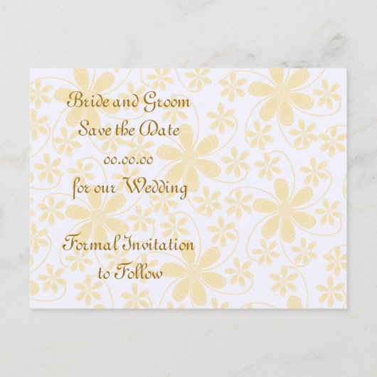 Jolies Fleurs Enregistrer La Date Cartes Postales (Dos)