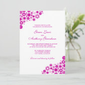 Jolies fleurs Fuchsia Faire-part de mariage (Debout devant)