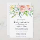 Jolies fleurs Invitation Baby shower (Devant)