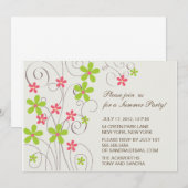 Jolies fleurs - invitation de partie d'été (Devant / Derrière)