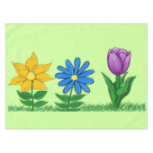 Jolies fleurs jaune bleu violet nappe (Devant (Horizontal))