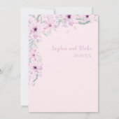 Jolies Fleurs Roses Romance Douce Invitation de Ma (Dos)