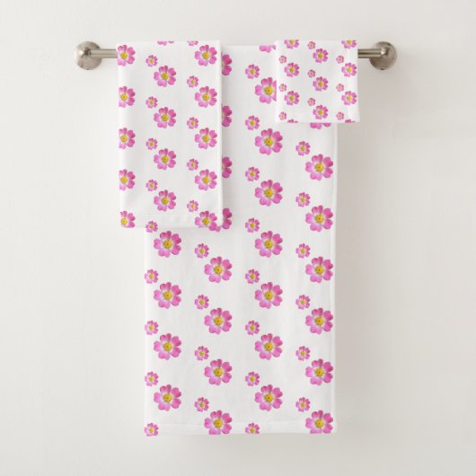 Jolies fleurs roses sur fond blanc (En situation)