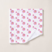 Jolies fleurs roses sur fond blanc (Gant de toilette)