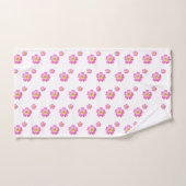 Jolies fleurs roses sur fond blanc (Serviette à main)