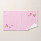 Jolies fleurs roses sur fond rose clair (Serviette à main)