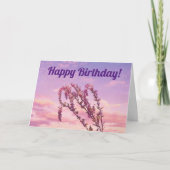 Jolies fleurs roses sur une carte d'anniversaire d (Devant)