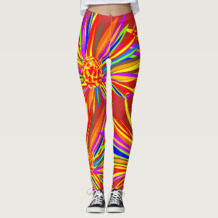 Jolies fleurs tropicales Leggings colorés