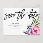 Jolies fleurs violettes Enregistrer la date Carte (Devant)